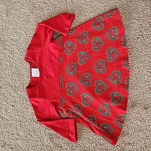 Hanna Andersson baby girls christmas red and green hearts dress 60cm 3-6M